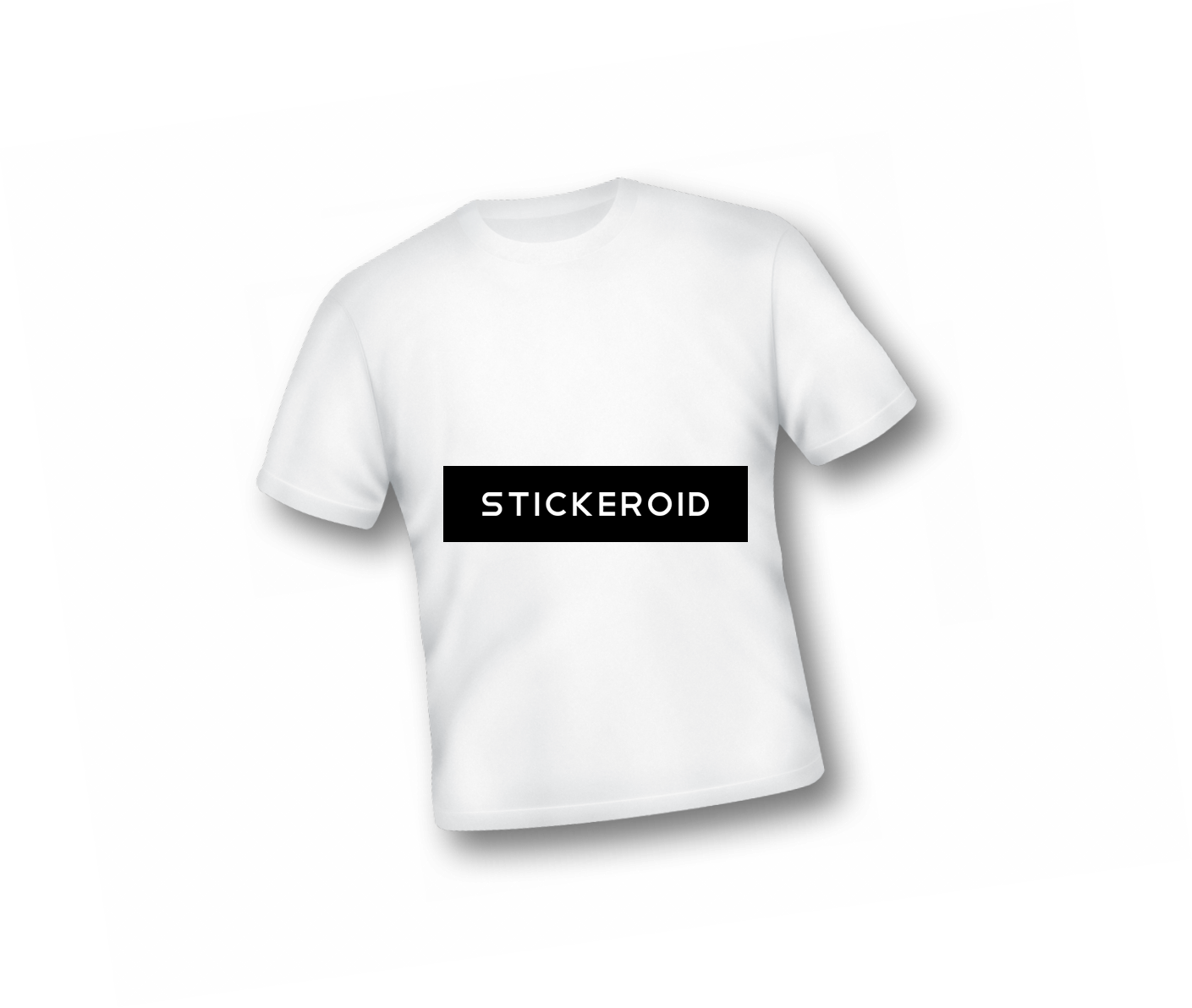 White T Shirtwith Black Logo Mockup PNG Image