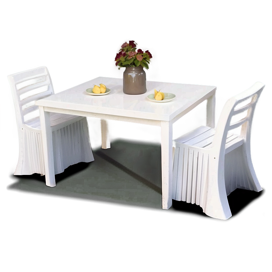 White Table For Four Png 06122024 PNG Image