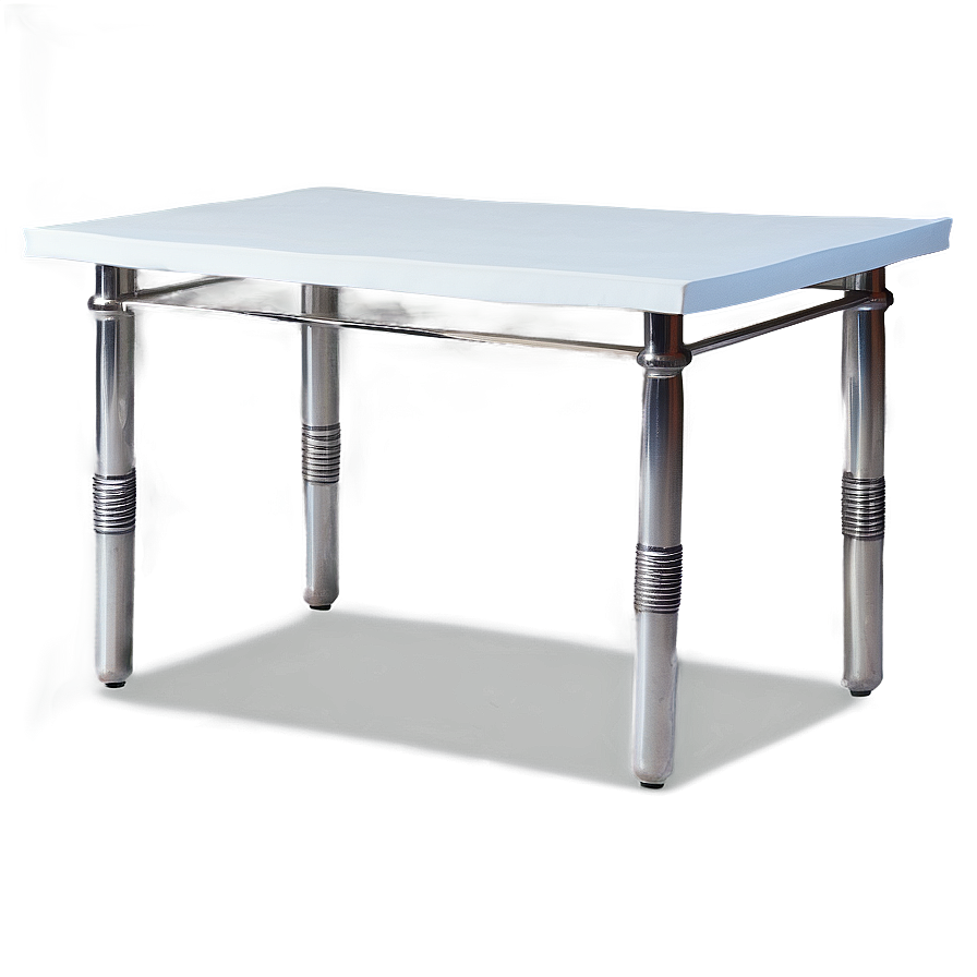 White Table With Silver Legs Png 47 PNG Image