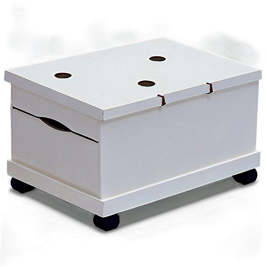 White Table With Storage Png Wkj PNG Image