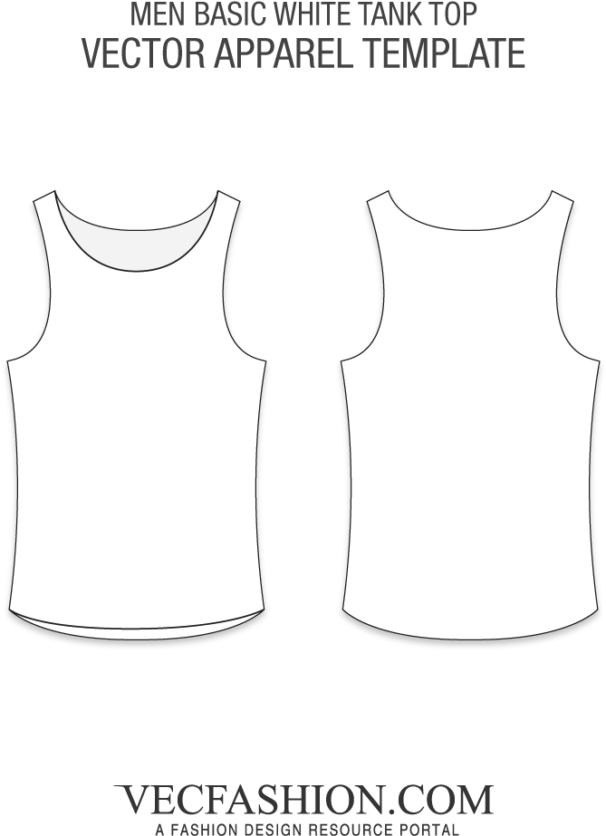 White Tank Top Vector Template PNG Image