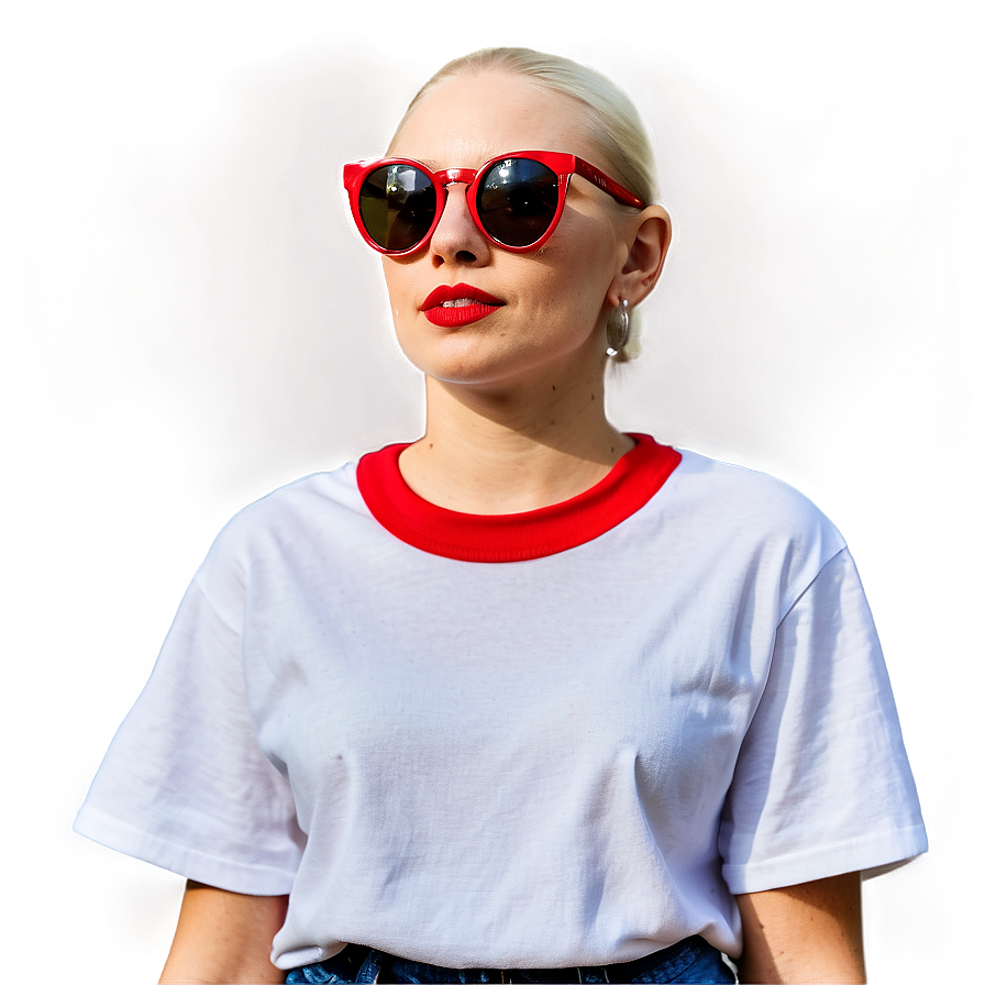 White Tee Street Style Png Uvc35 PNG Image