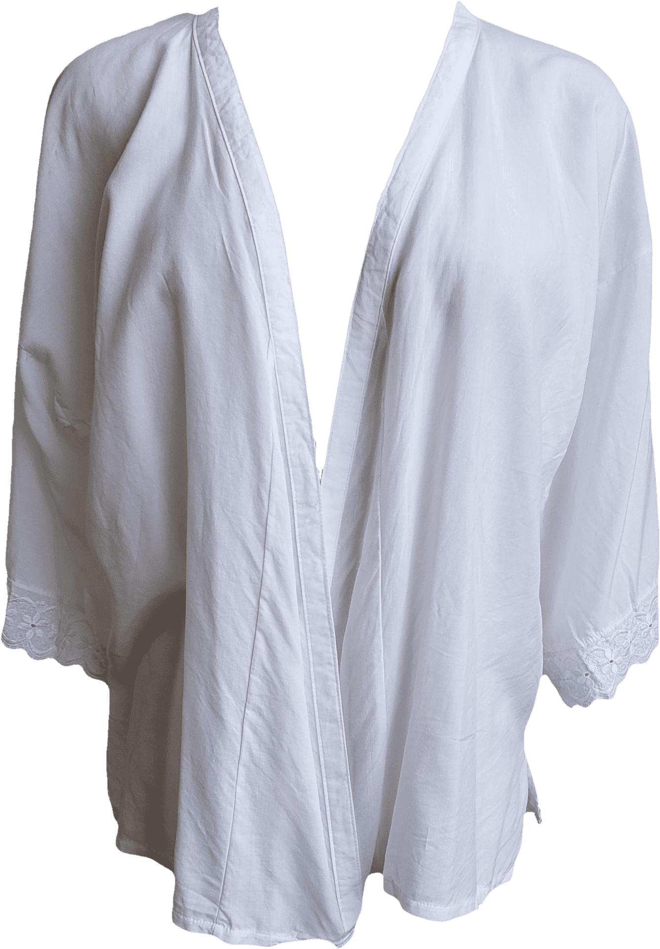 White Traditional Kimono Design PNG Image