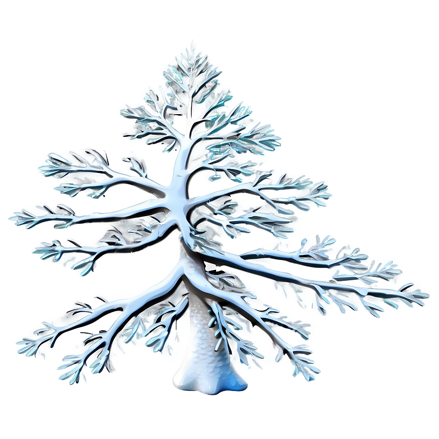 White Tree In Winter Wonderland Png Bwq31 PNG Image