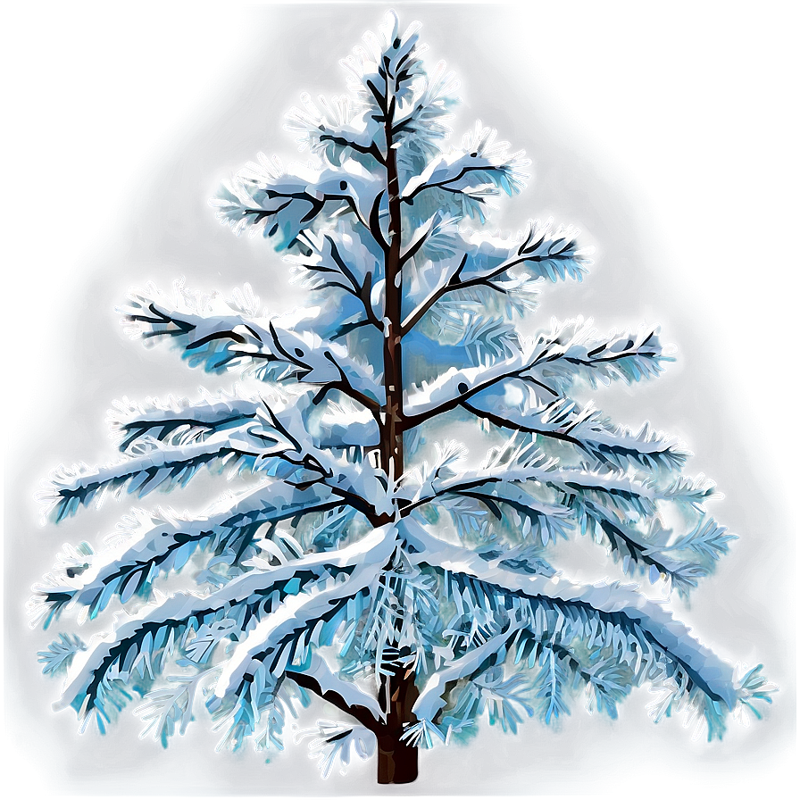 White Tree With Snowflakes Png Whb PNG Image