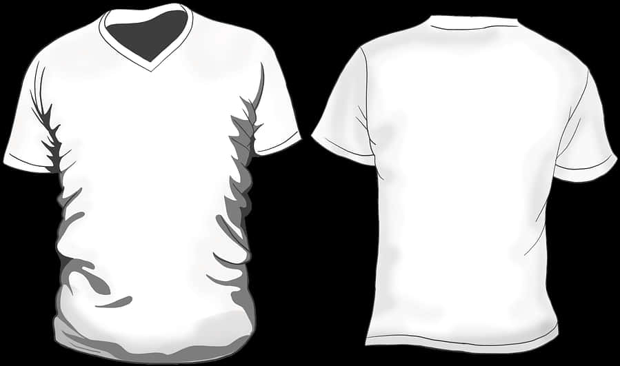 White V Neck T Shirt Graphic PNG Image