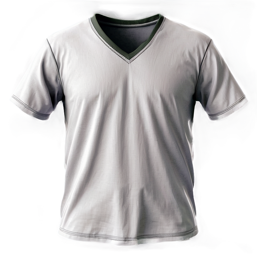 White V-neck T-shirt Png 05252024 PNG Image