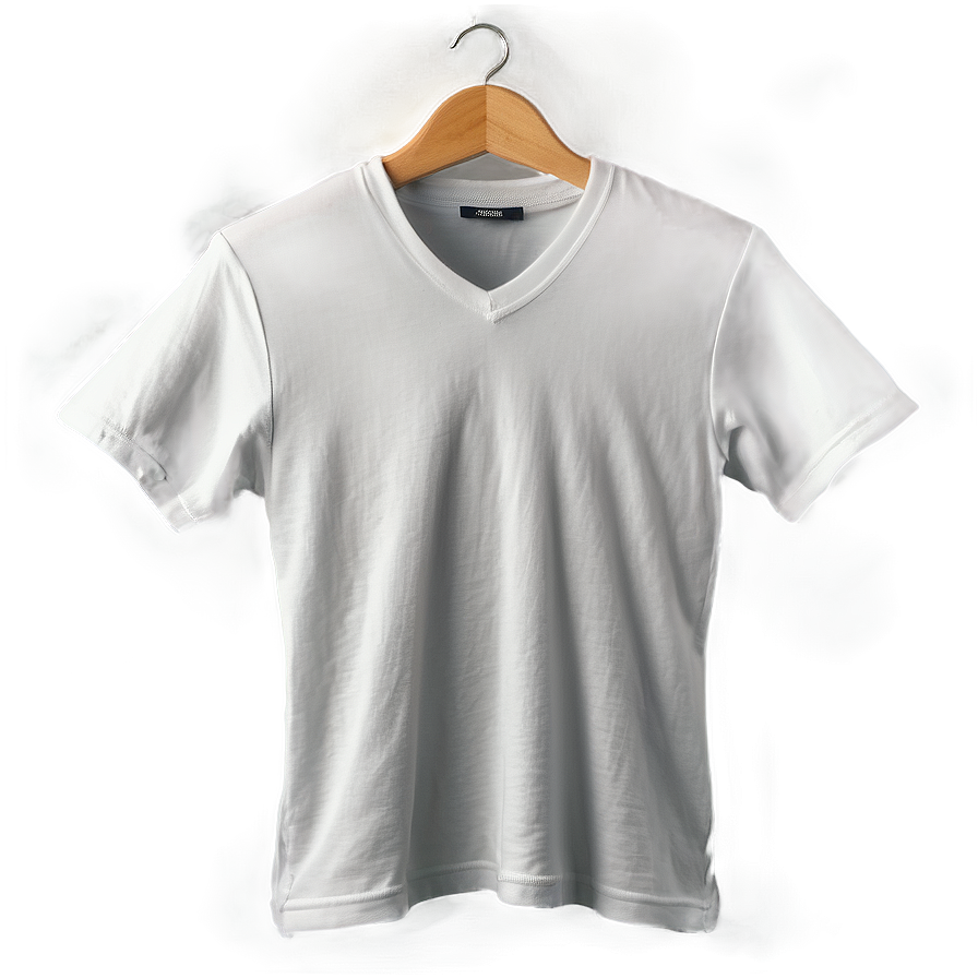 White V-neck Tee Png 06272024 PNG Image