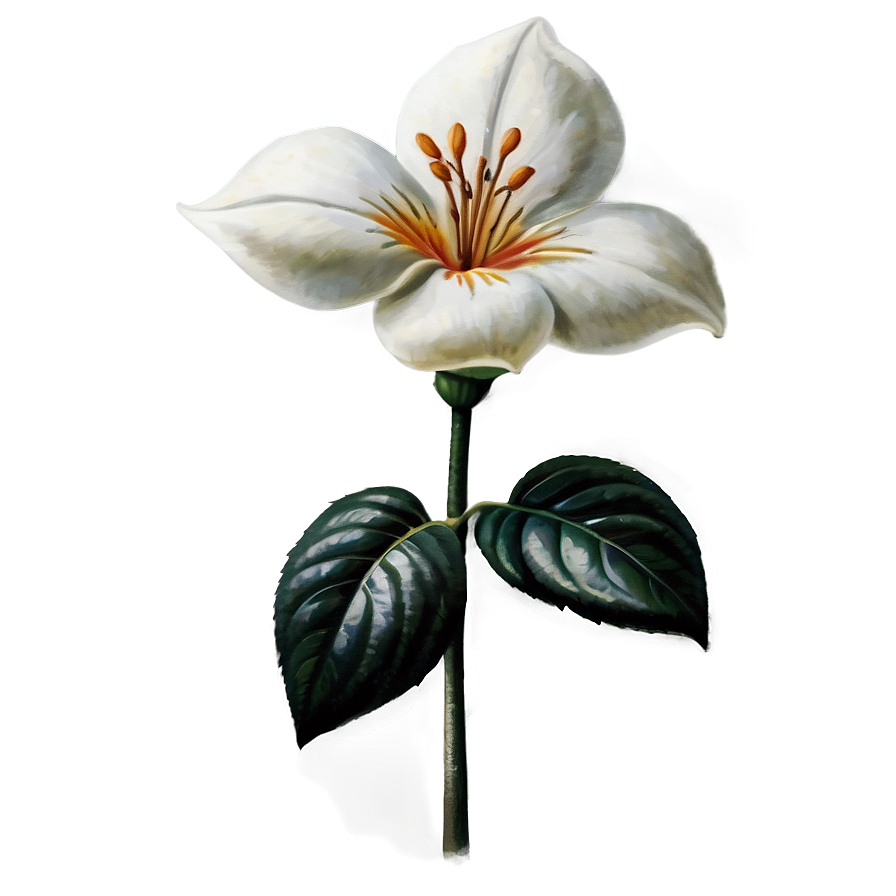 White Vintage Flower Png Fia PNG Image