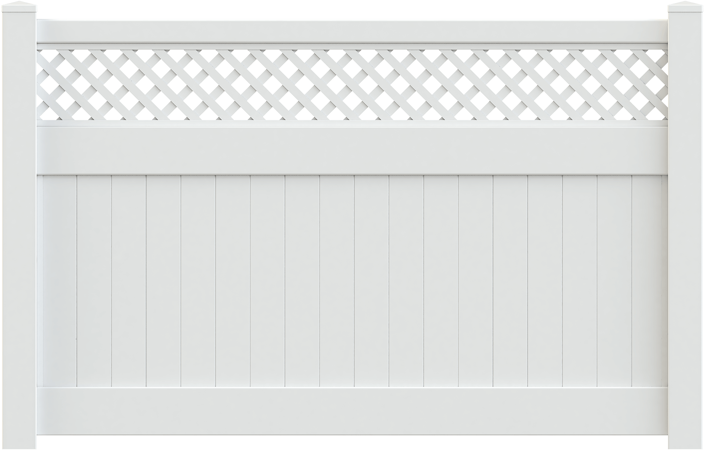 White Vinyl Lattice Top Fence PNG Image