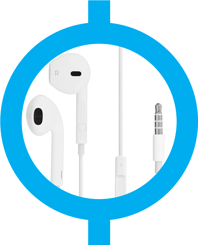 White Wired Earbuds Product Showcase PNG Image