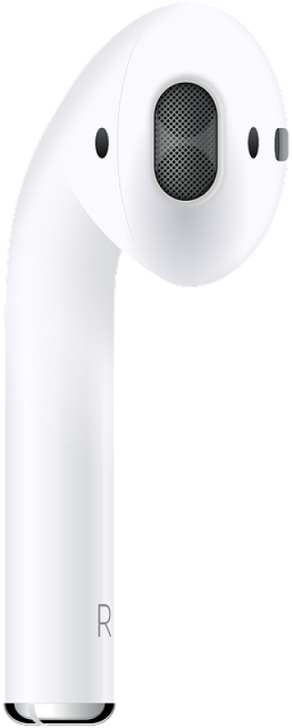 White Wireless Earbud R PNG Image