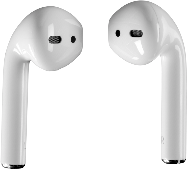 White Wireless Earbuds Isolated PNG Image