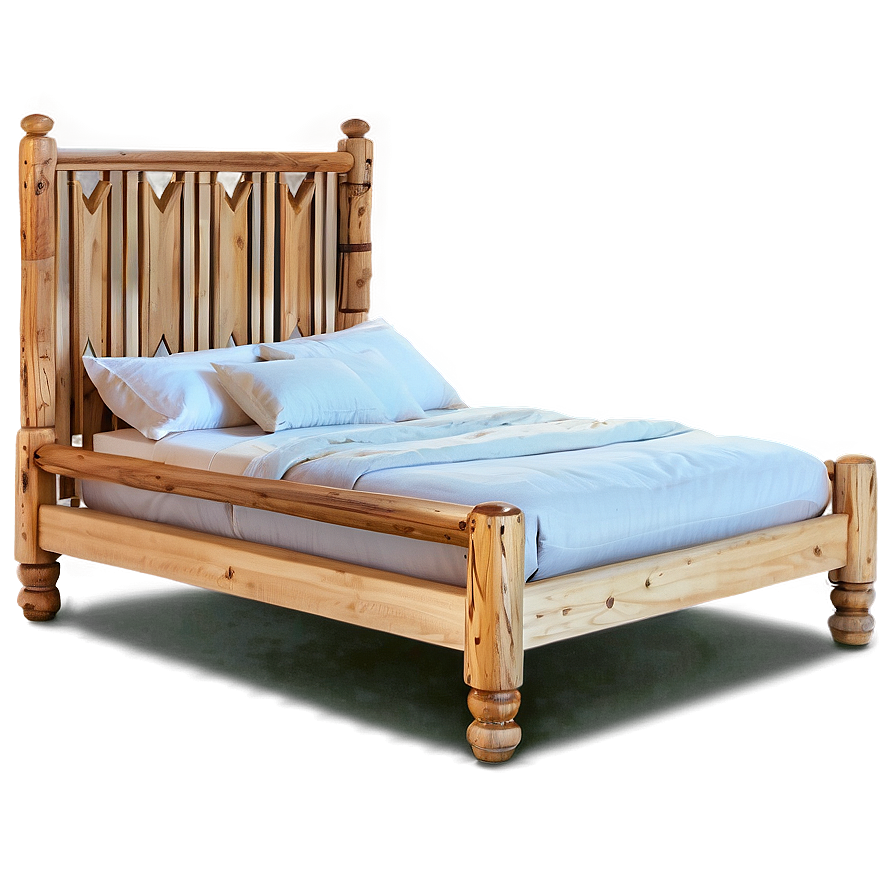 White Wooden Bed Png 26 PNG Image