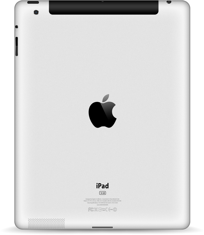 Whitei Pad Back View PNG Image