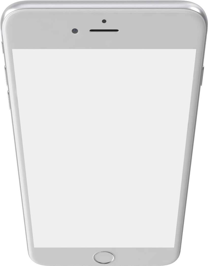 Whitei Phone Front Blank Screen PNG Image