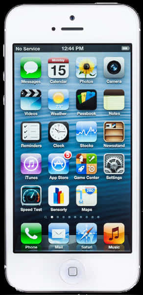 Whitei Phone Home Screen Icons PNG Image