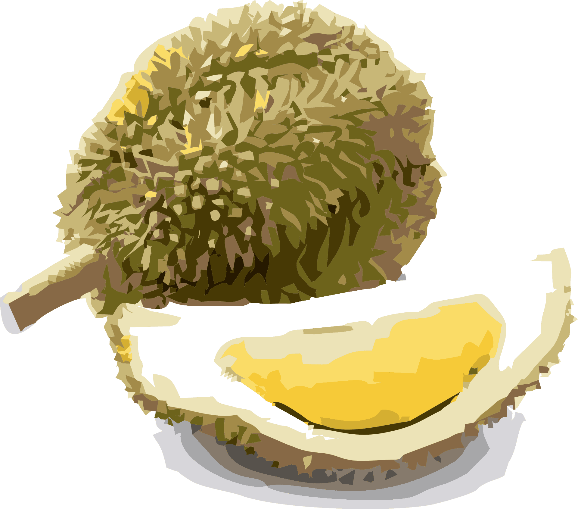 Wholeand Sliced Durian Fruit PNG Image