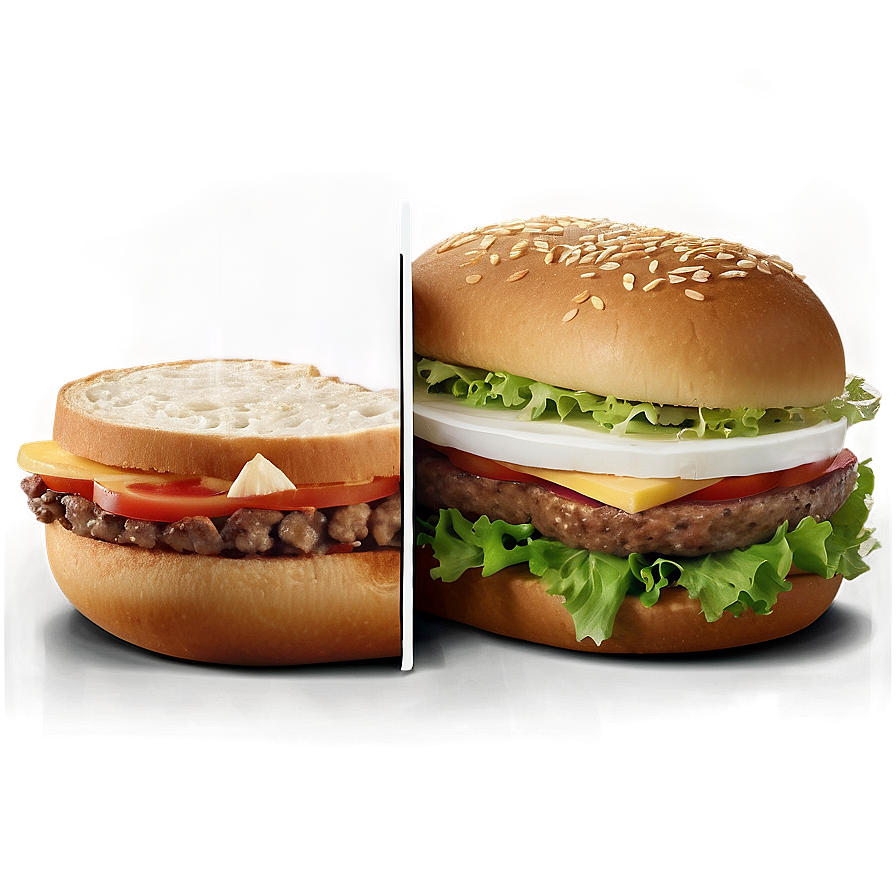 Whopper Cut In Half Png 73 PNG Image