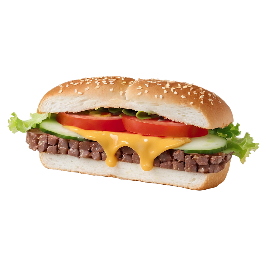 Whopper Cut In Half Png Gqm PNG Image