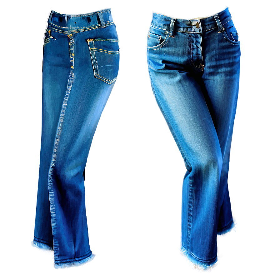 Wide Leg Blue Jeans Png Uoh68 PNG Image