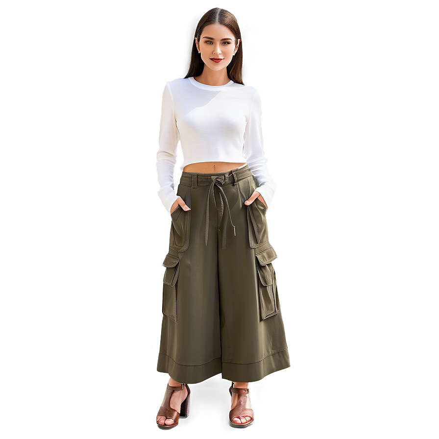 Wide Leg Cargo Pants Png Uvo PNG Image