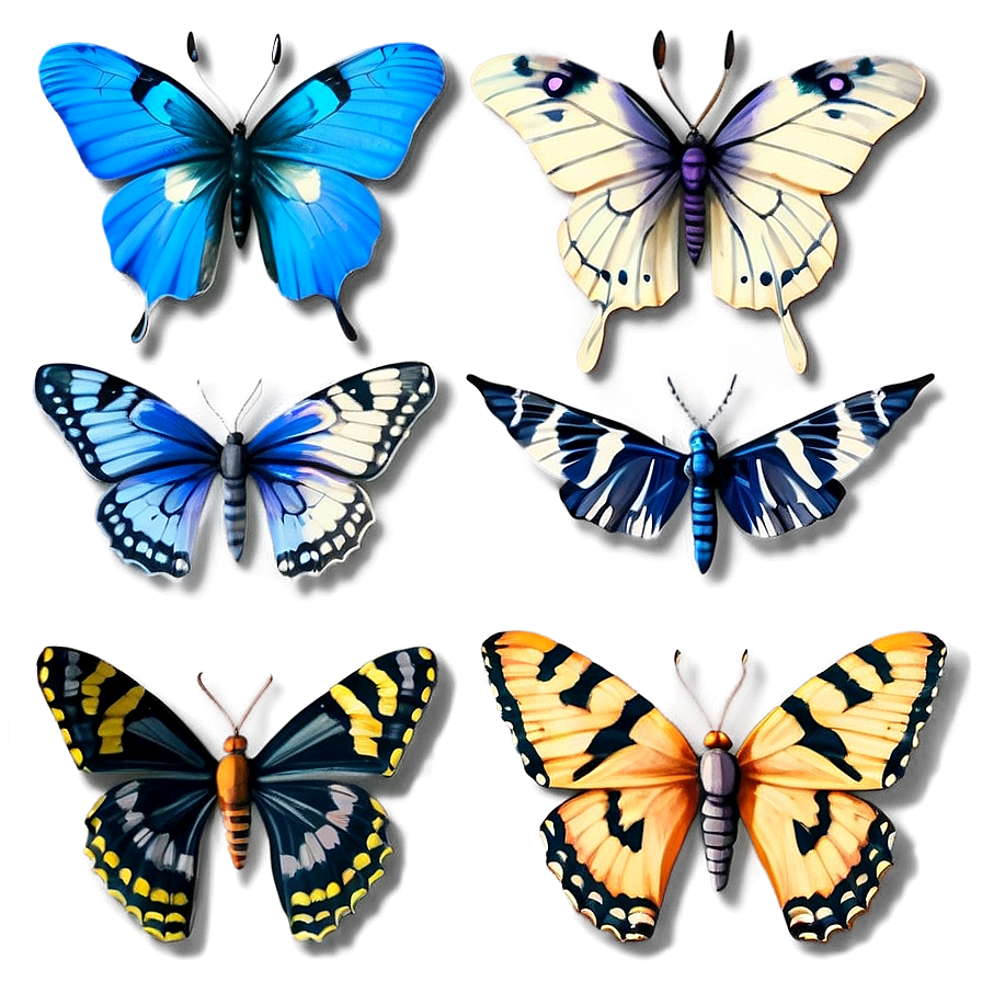 Wild Butterfly Illustration Png Snr7 PNG Image