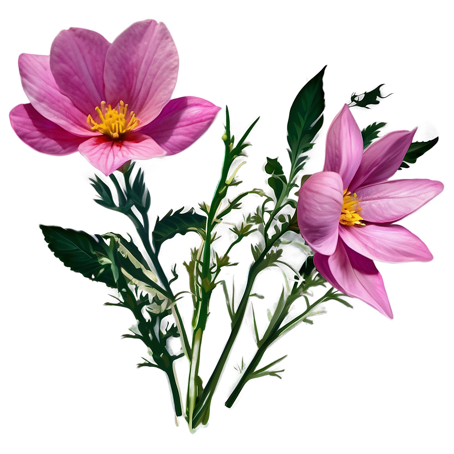 Wild Pink Flowers Png Gcr PNG Image