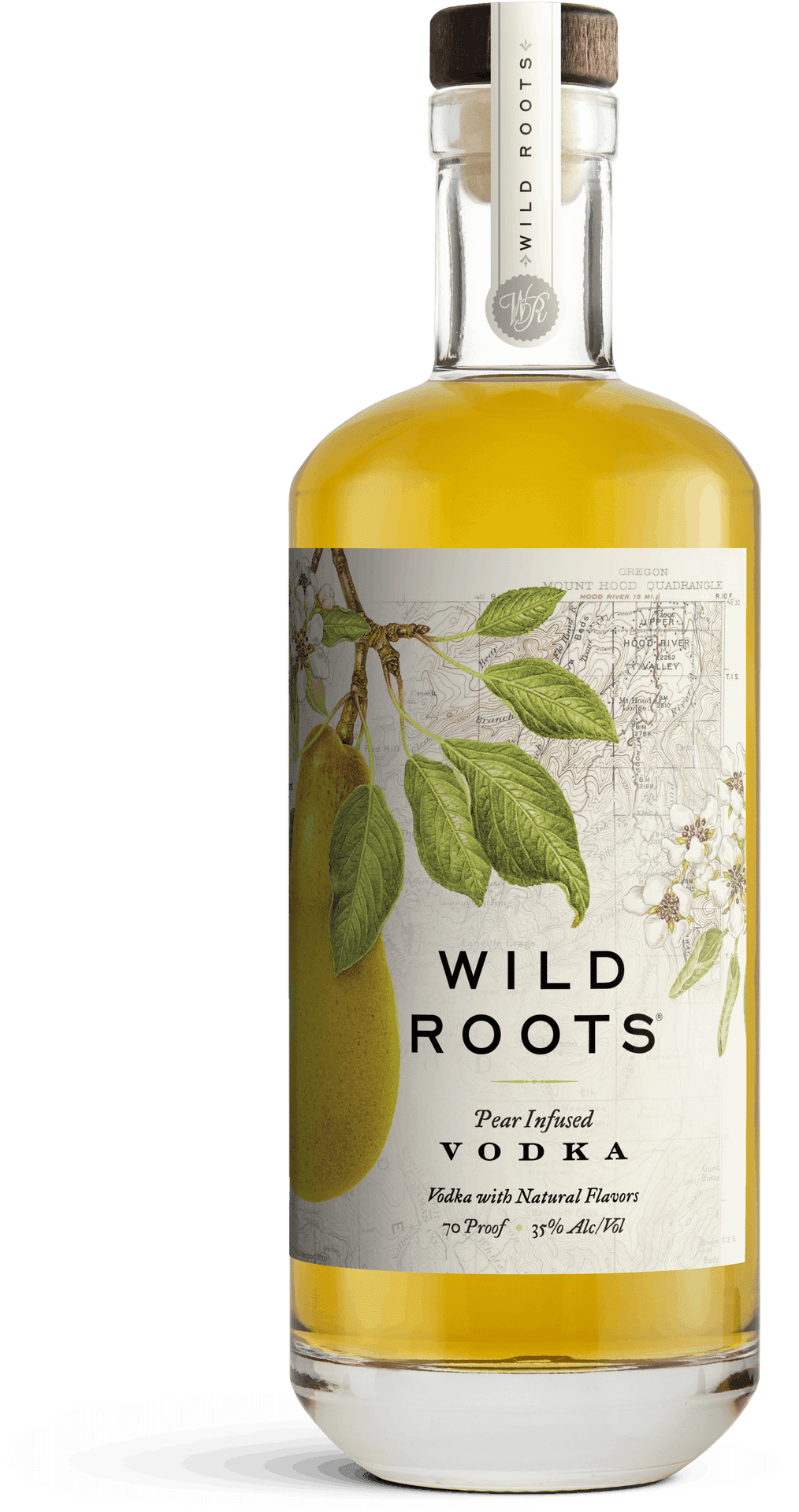 Wild Roots Pear Infused Vodka Bottle PNG Image