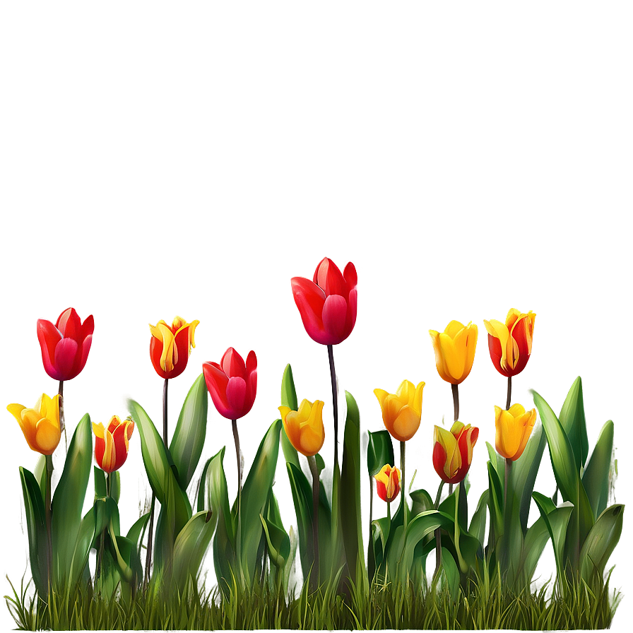 Wild Tulips Meadow Png Ske PNG Image