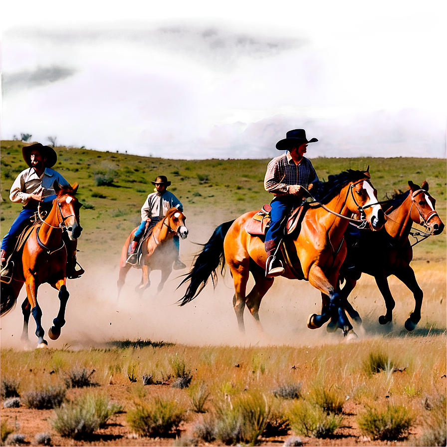 Wild West Horseback Chase Png 41 PNG Image