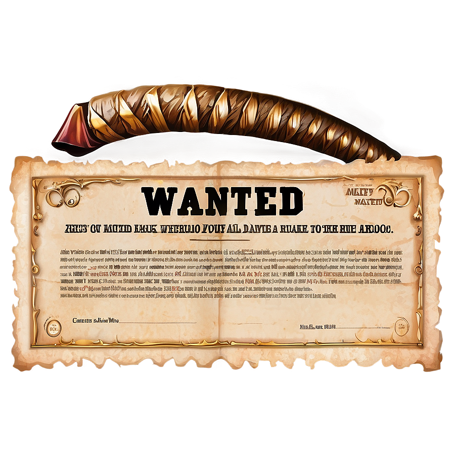 Wild West Wanted Notice Png 06112024 PNG Image