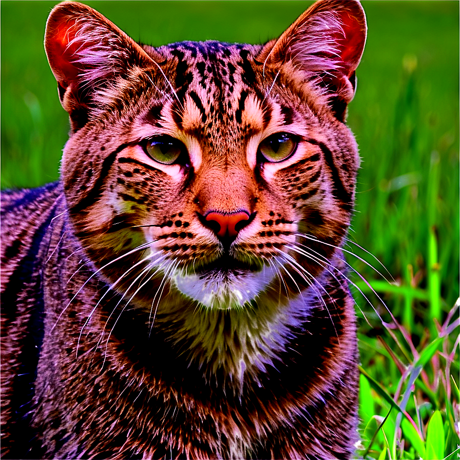 Wildcat In Grassland Png Irm50 PNG Image