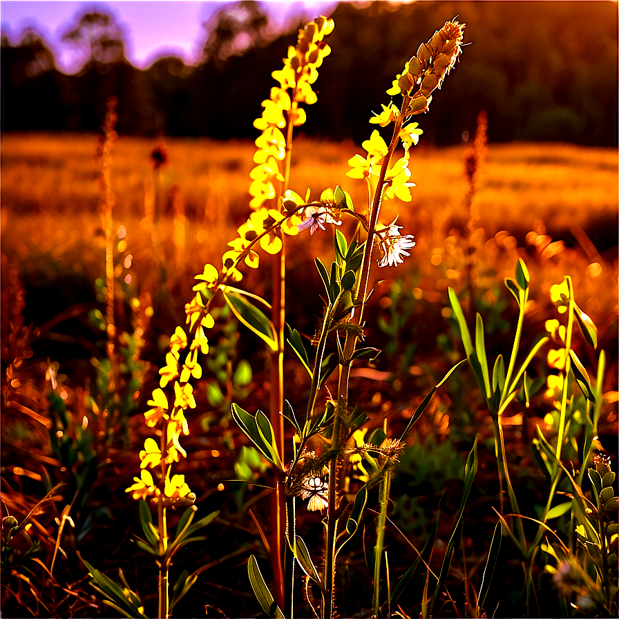 Wildflowers In Golden Hour Png Ybt25 PNG Image