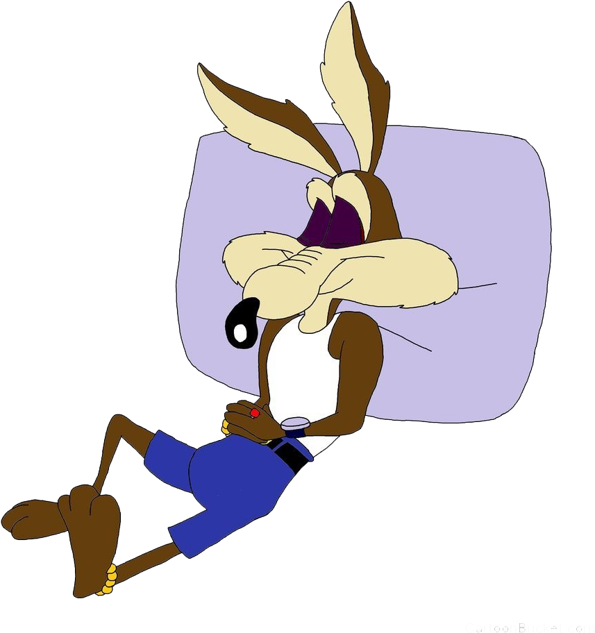 Wile E Coyote Relaxingon Pillow PNG Image