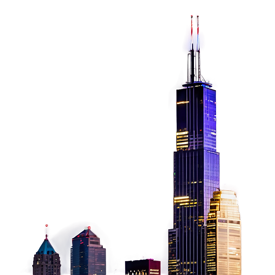 Willis Tower Twilight Sky Png Ugm23 PNG Image