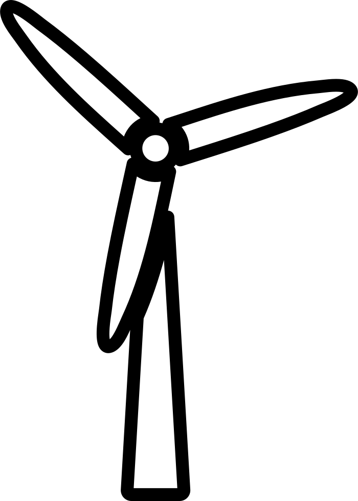 Wind Turbine Silhouette PNG Image