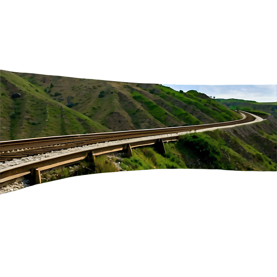 Winding Railroad Tracks Through Hills Png Gwm PNG Image