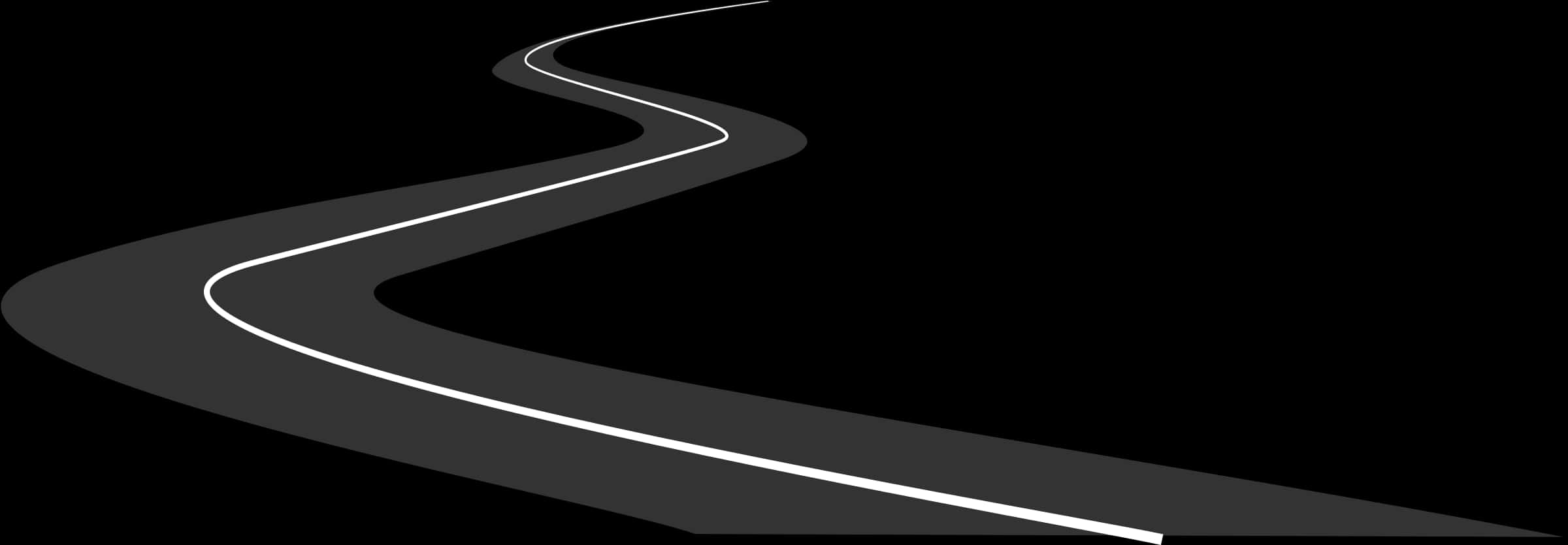 Winding Road Black Background PNG Image