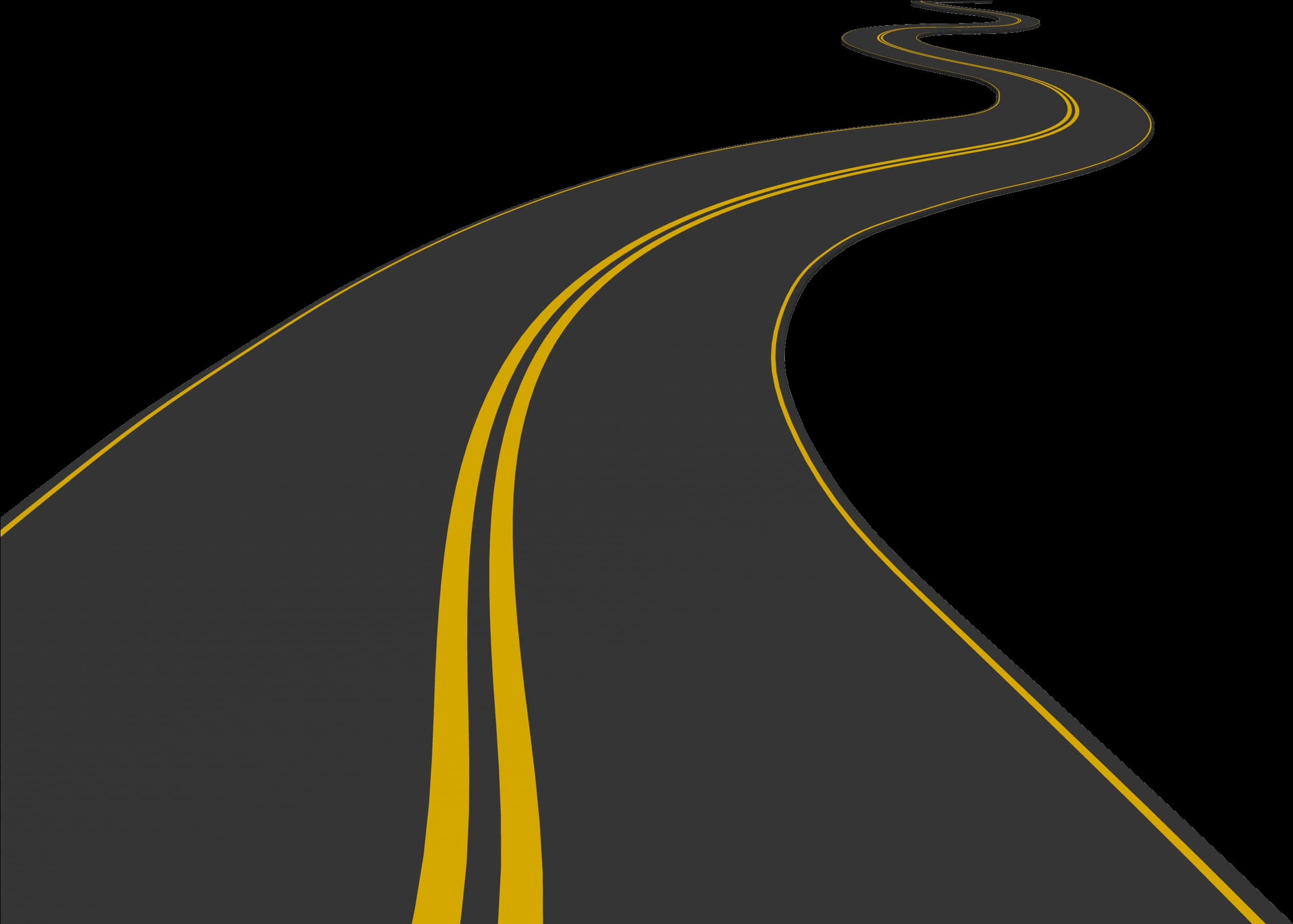 Winding Road Dark Background PNG Image