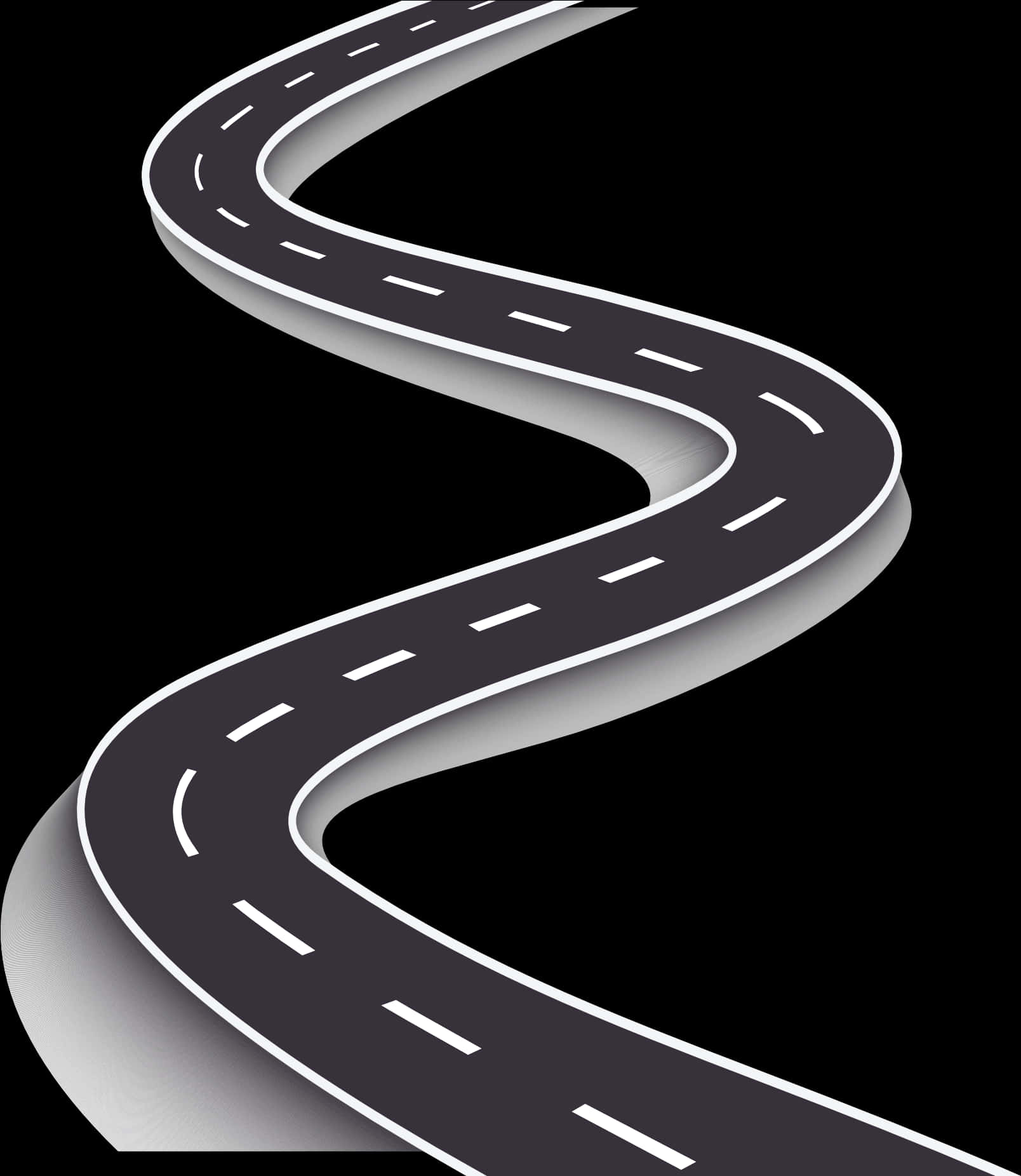 Winding Road Graphic PNG Image