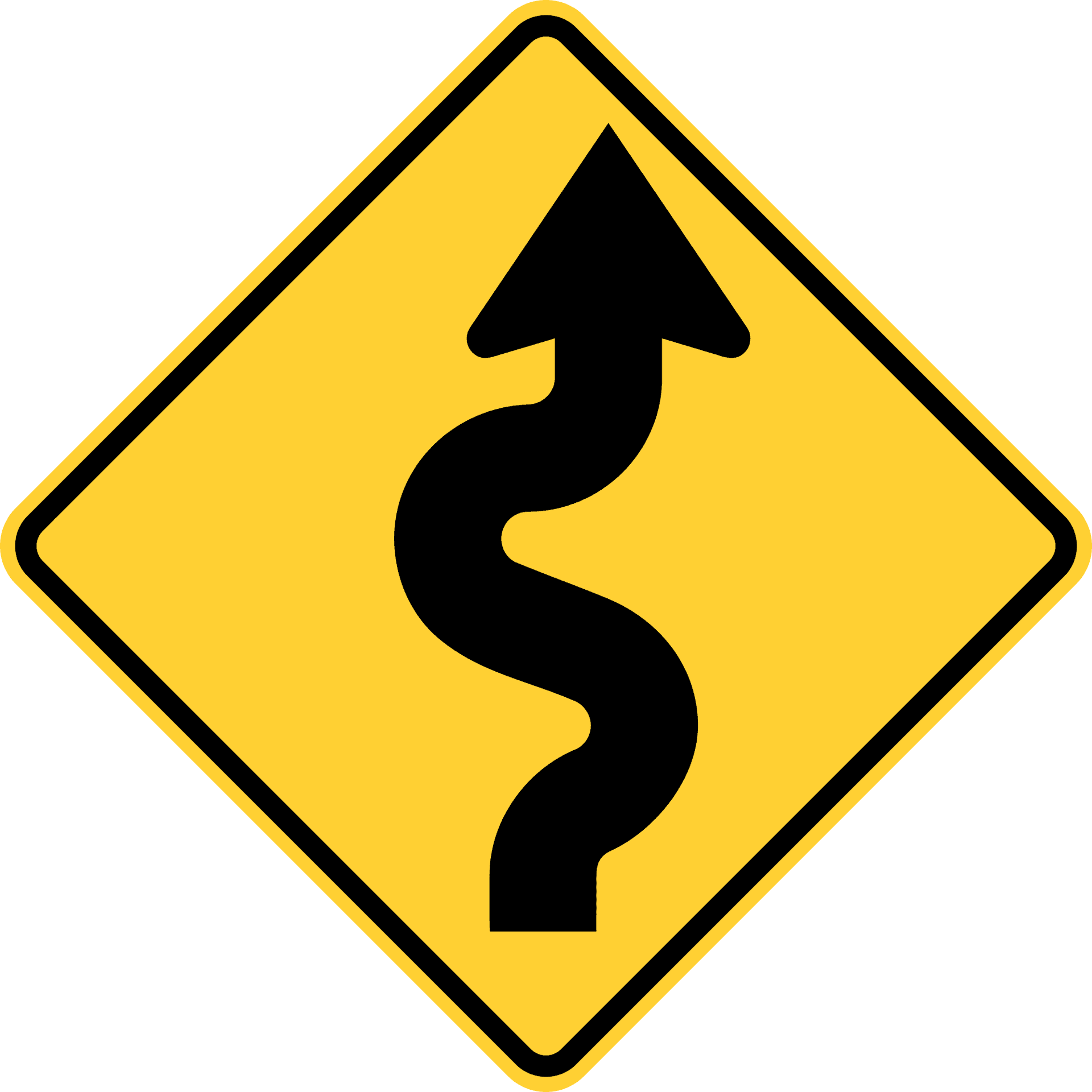 Winding_ Road_ Sign PNG Image