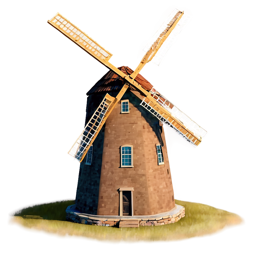 Windmill At Golden Hour Png Etc PNG Image