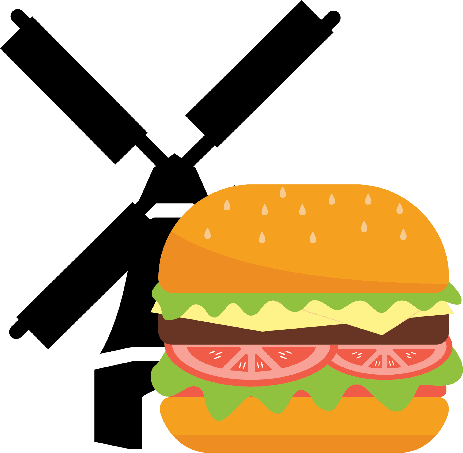 Windmill Hamburger Graphic PNG Image