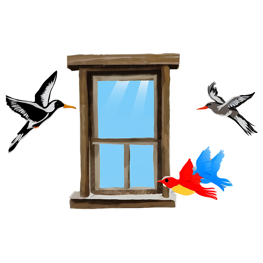 Window With Birds Flying Png 05042024 PNG Image