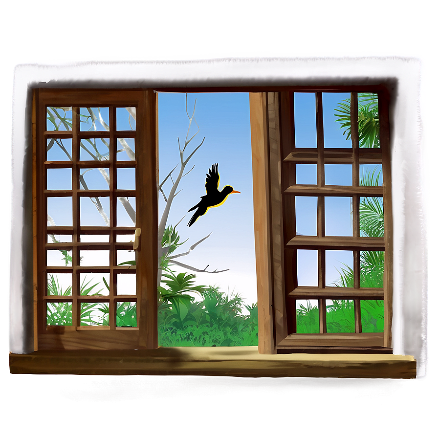 Window With Birds Flying Png Ivl PNG Image