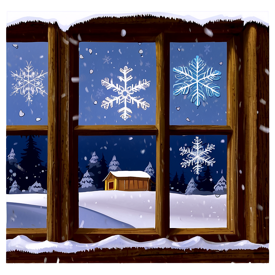 Window With Snowflakes Png Hjx81 PNG Image