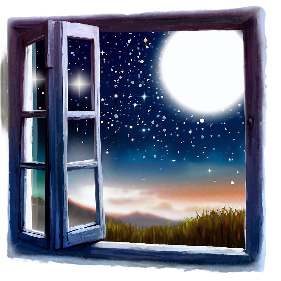 Window With Stary Night Png Lgh77 PNG Image