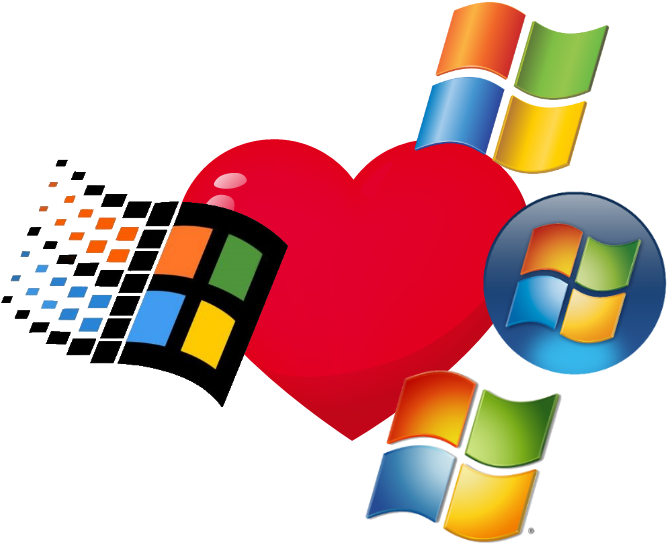 Windows Love Heart Transformation PNG Image