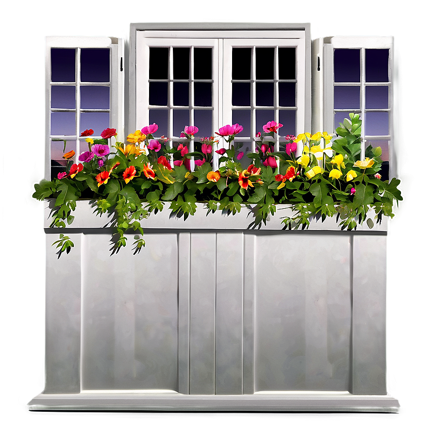 Windows With Flower Box Png 06112024 PNG Image